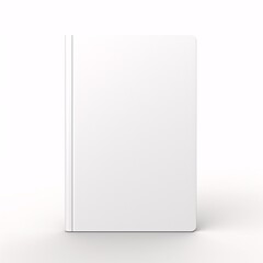Blank vertical book cover mockup template with pages in front side standing on white background