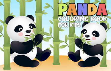Panda design coloring book for kids Cover