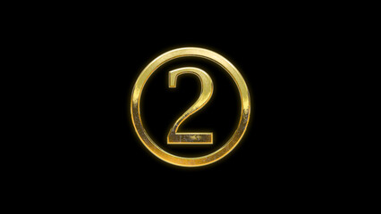 Number 2 numbers icon sign symbol background gold golden