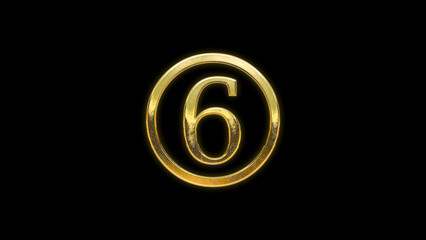 Number 6 numbers icon sign symbol background gold golden