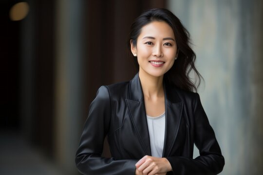 Portrait of a beautiful asian businesswoman smiling at the camera