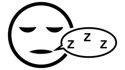 Sleep icon, sleeping muzzle with closed eyes sniffs snores zzz