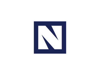 modern letter N square logo design