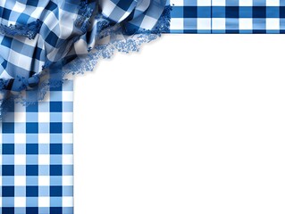 Background for Oktoberfest with white and blue fabrics isolated on white, 
AI generator