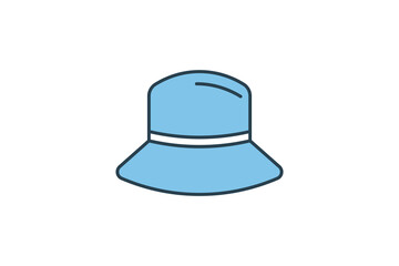 Hat Icon. Icon related to clothes. suitable for web site design, app, user interfaces. flat line icon style. Simple vector design editable
