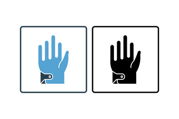 Gloves Icon. Icon related to clothes. suitable for web site design, app, user interfaces. solid icon style. Simple vector design editable