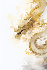 Obraz premium 干支の龍をあしらった、年賀状の背景デザイン