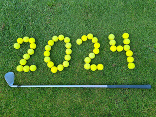 Business goal new year 2024 and golf club