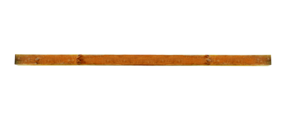 Ceiling wooden - horizontal square rectangular beam on a transparent background