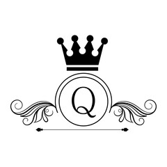 Premium Royal Logo Design Alphabet Q