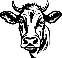 Cow | Minimalist and Simple Silhouette - Vector illustration