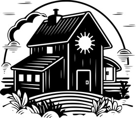 Fototapeta premium Farmhouse - Minimalist and Flat Logo - Vector illustration