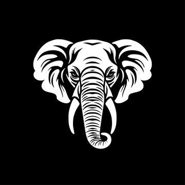 recommend clip art: Elephant - Black and White Isolated Icon - Vector illustration