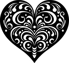 Heart - Black and White Isolated Icon - Vector illustration