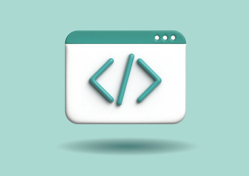 Web development, application design, coding, and programming on laptop concept. 3d Vector Illustration.