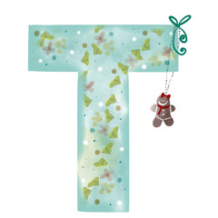 Christmas alphabets decorated collection