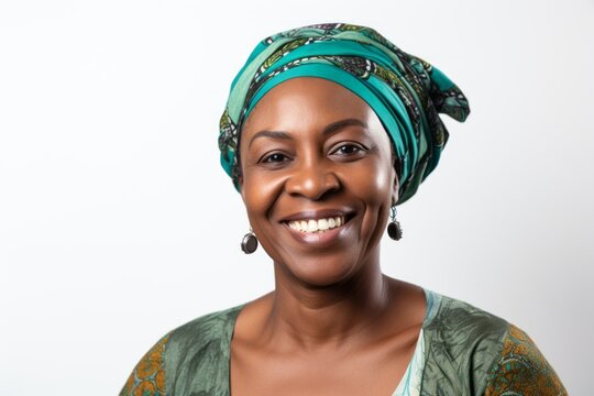 Portrait of a beautiful african woman wearing a headscarf