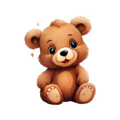 Obraz premium Illustration of an isolated cute teddy bear, generated with generative IA support