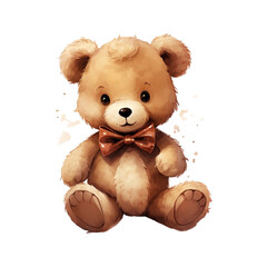 Fototapeta premium Illustration of an isolated cute teddy bear, generated with generative IA support
