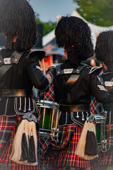 Highland games marching band drummers