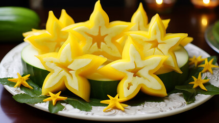 Starfruits, The Essence of Nature's Bounty: Exploring the Sweet and Nutritious World of Starfruits. High Resolution