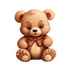Fototapeta premium Illustration of an isolated cute teddy bear, generated with generative IA support
