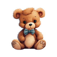 Illustration of an isolated cute teddy bear, generated with generative  IA support