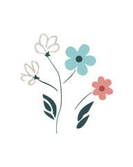 Vector botanical wall arts, with flowers