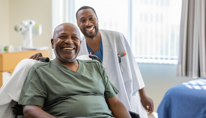 Fototapeta premium Portrait of a Doctor Attending to a Patient (Generated with AI)