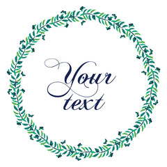 Floral wreath with empty space to insert text. Vector illustration