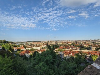 Fototapeta na wymiar Panorama of the roofs of Prague from Prague's Castle, Czech Republic - August 2023