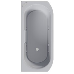 bathtub isolated on a white background, 3D illustration, and a CG render