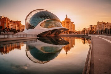 Valencia city in Region of Valencia against a background. Generative AI