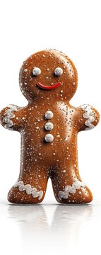 gingerbread man on a white background. Isolated 3D image