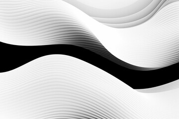 Monochrome wavy stripes on white backdrop. Modern, minimalist and elegant for business presentations. Generative AI