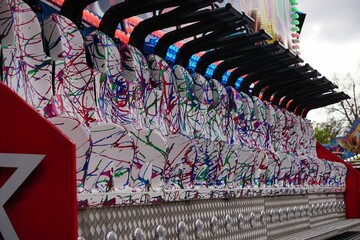 Brightly colored carnival ride