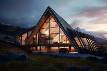 A residence inspired by Thor, the Norse God of Thunder. Generative AI