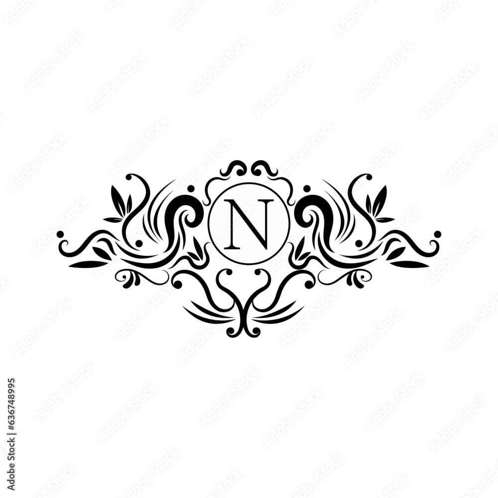 Canvas Prints elegant premium design logo alphabet n