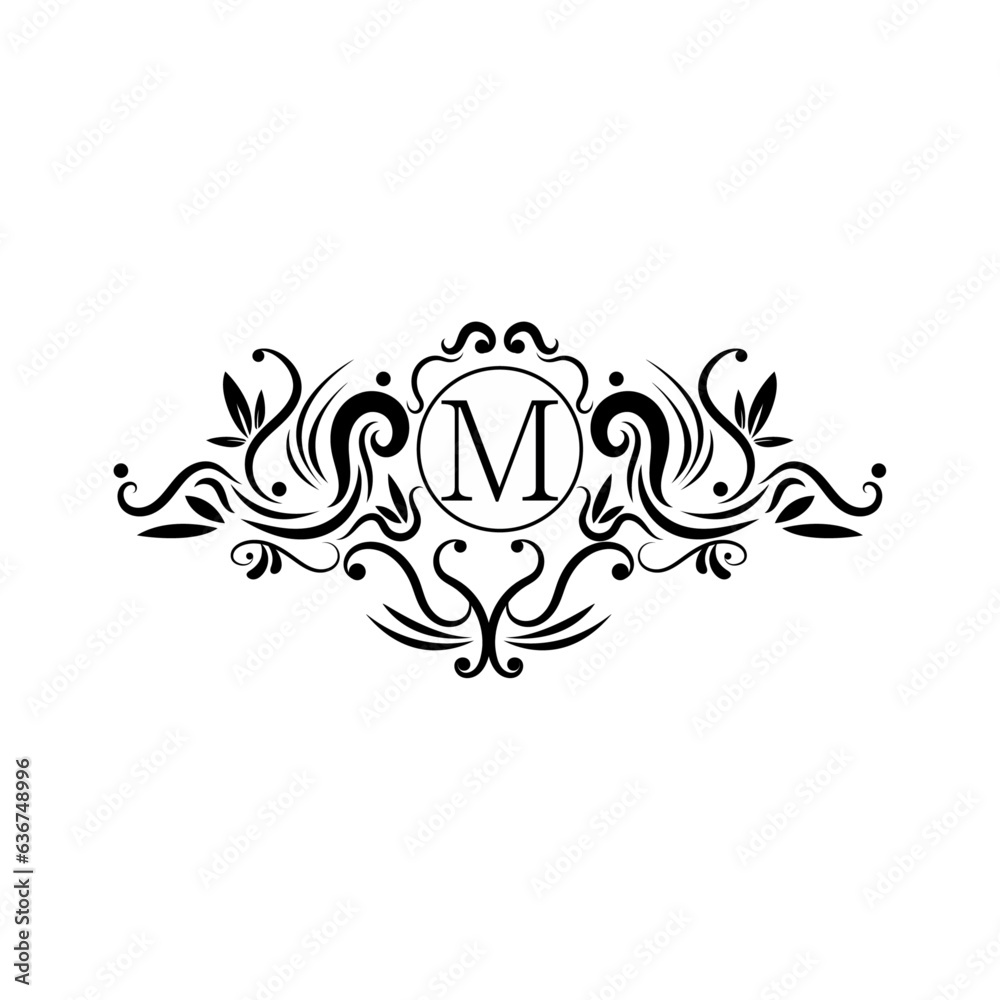 Wall mural elegant premium design logo alphabet m