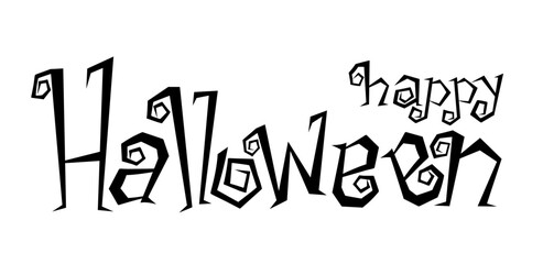 happy halloween lettering vector illustration