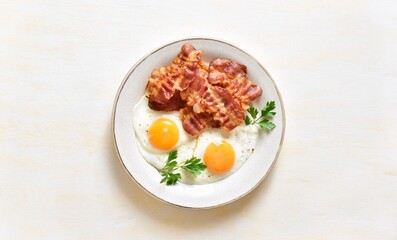 Fried eggs with bacon