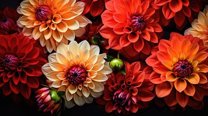 Dahlia flower mature and magnificent closeup created with Generative AI technology. - Powered by Adobe