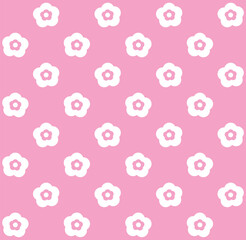 abstract square seamless pattern with cute chamomile flowers. Retro floral pink background surface design, textile, print, wrapp paper, cover. vector art illustration.
