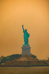 statue of liberty city at smoke