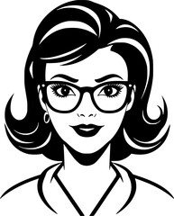 Teacher | Black and White Vector illustration