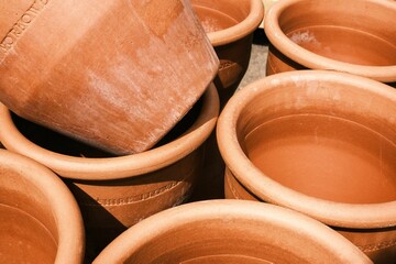 Collection of terracotta bowls arranged together