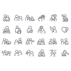 Workplace Harassment line icons vector design  - obrazy, fototapety, plakaty