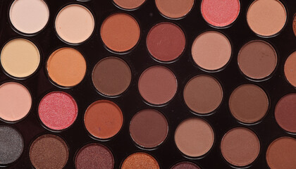Eye shadow palette close up