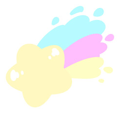 Obraz premium ゆるかわいいレトロな流れ星☆PNG