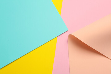 Sheets of colored paper. Creative layout, trend colors for design
